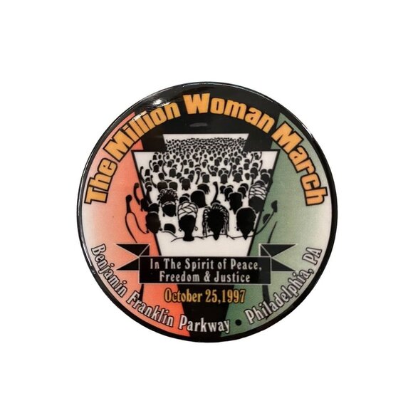 The Million Woman March October 25 1997 Philadelphia Pinback Button Benjamin Fra - Picture 14 of 14